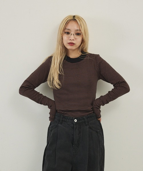 MILLER(ミラー)の「【Miller】パネルロングスリーブロンT(Tシャツ/カットソー・レディース・レッド/ブラウン/ブラック/グリーン・フリー)」の12枚目の写真