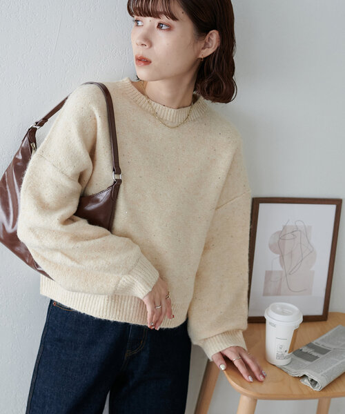 WEB限定】スパンコールショートプルオーバー（ニット/セーター