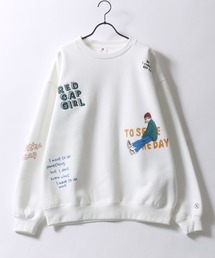 Red Cap Girl Sweat Shirt/レッドキャップガール オーバーサイズ 総柄プリント 裏起毛 トレーナー スウェット レディース メンズ