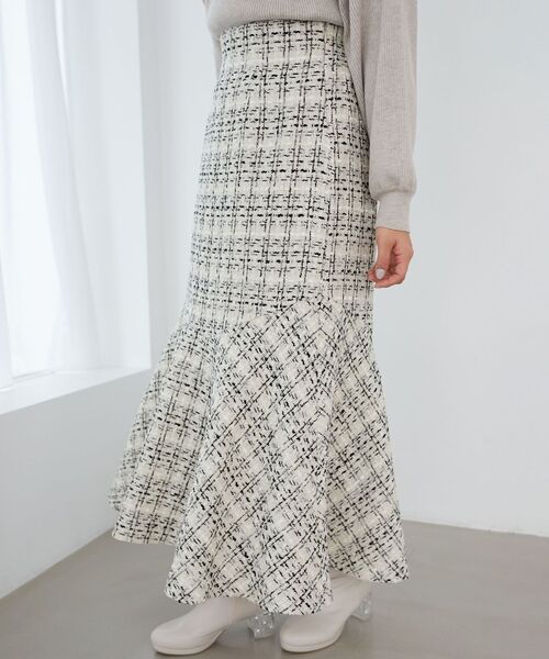 MAJESTIC LEGON（マジェスティックレゴン）の「ツイードマーメイドロングスカート（スカート・レディース・グレー/ブラック/ベージュ/ホワイト系その他2/ブラック系その他・SMALL/MEDIUM/X-SMALL）」の8枚目の写真