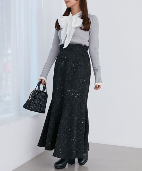 MAJESTIC LEGON（マジェスティックレゴン）の「ツイードマーメイドロングスカート（スカート・レディース・グレー/ブラック/ベージュ/ホワイト系その他2/ブラック系その他・SMALL/MEDIUM/X-SMALL）」の12枚目の写真