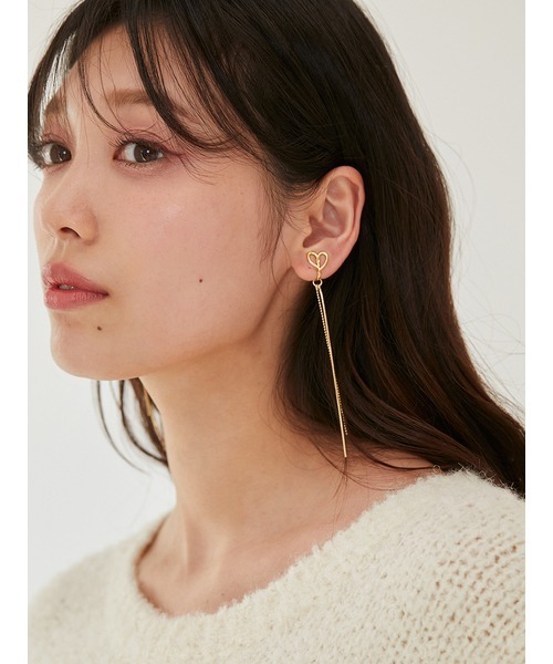 SNIDEL（スナイデル）の「ハートロングイヤリング（ネックレス・レディース・ゴールド/シルバー・FREE）」の10枚目の写真