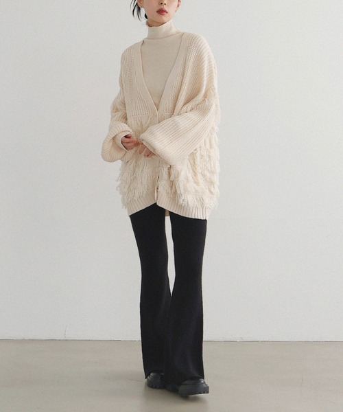 LIAN(リアン)の「リブニットフレアパンツ(その他パンツ・レディース・ブラック/アイボリー/グレー・FREE)」の12枚目の写真