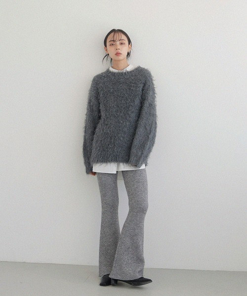 LIAN(リアン)の「リブニットフレアパンツ(その他パンツ・レディース・ブラック/アイボリー/グレー・FREE)」の17枚目の写真