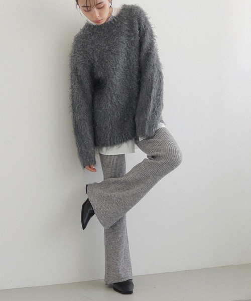 LIAN(リアン)の「リブニットフレアパンツ(その他パンツ・レディース・ブラック/アイボリー/グレー・FREE)」の21枚目の写真