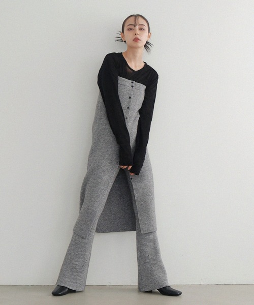 LIAN(リアン)の「リブニットフレアパンツ(その他パンツ・レディース・ブラック/アイボリー/グレー・FREE)」の22枚目の写真