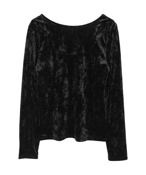 miette（ミエット）の「前後2wayUネックベロアトップス（Tシャツ/カットソー・レディース・シルバー/ブラック/ブラウン/ライトベージュ・FREE）」の6枚目の写真