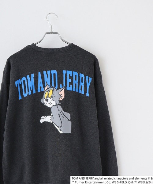 FUNALIVE(ファンアライブ)の「TOM&JERRY Fleece lining back print big sweatshirt / トムとジェリー 裏起毛 バックプリントビッグトレーナー unisex(スウェット・メンズ・オートミール/ベージュ/チャコール/ダークグリーン系1/ダークグリーン/ヘザーチャコール/杢グレー/チャコールアッシュ/ブラック系1/ホワイト系1/ブラック/ホワイト系2/ネイビー/ヘザーグレー/チャコールグレー/グレイッシュベージュ・M/L/XL)」の7枚目の写真