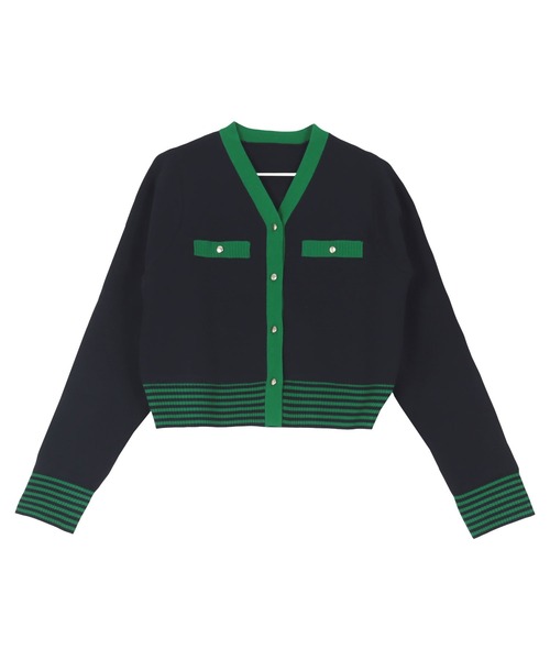 セール】バイカラーニットカーディガン（カーディガン/ボレロ）｜KOBE