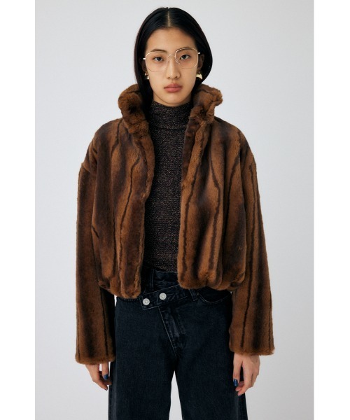 MOUSSY（マウジー）の「FAUX FUR スタンドカラージャケット（その他アウター・レディース・グレー/キナリ/ブラウン系その他・FREE）」の7枚目の写真