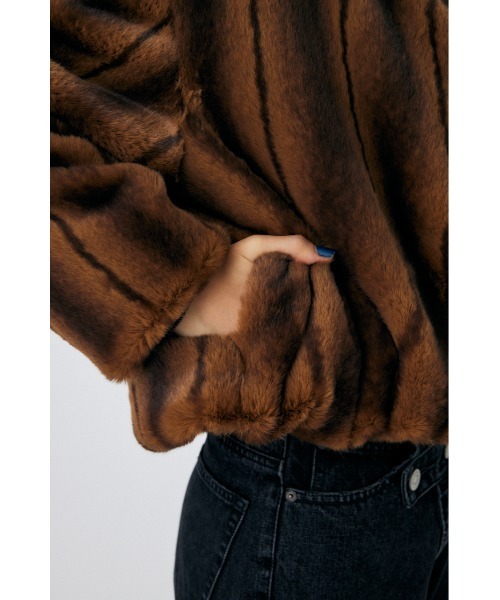 MOUSSY（マウジー）の「FAUX FUR スタンドカラージャケット（その他アウター・レディース・グレー/キナリ/ブラウン系その他・FREE）」の12枚目の写真