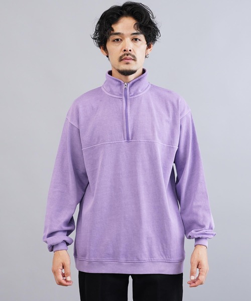 jiggys shop（ジギーズショップ）の「ピグメント加工フェードスタンドZIPスウェットトレーナー（スウェット・メンズ・チャコールグレー/ブルー/パープル・MEDIUM/LARGE/X-LARGE）」の11枚目の写真