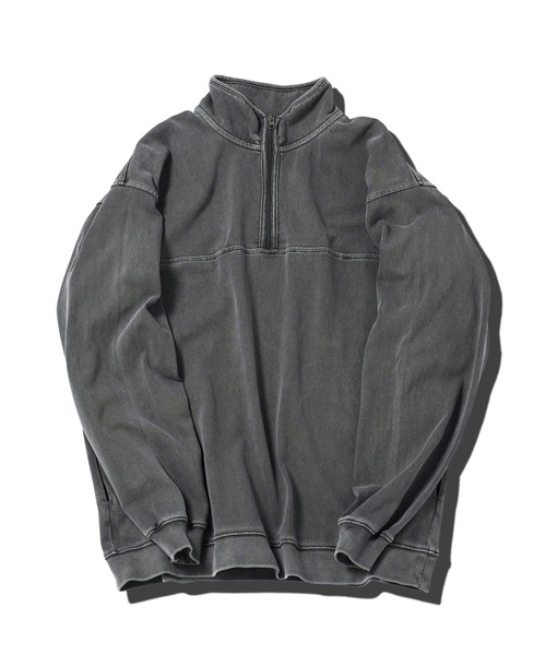 jiggys shop（ジギーズショップ）の「ピグメント加工フェードスタンドZIPスウェットトレーナー（スウェット・メンズ・チャコールグレー/ブルー/パープル・MEDIUM/LARGE/X-LARGE）」の4枚目の写真