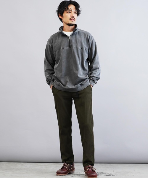 jiggys shop（ジギーズショップ）の「ピグメント加工フェードスタンドZIPスウェットトレーナー（スウェット・メンズ・チャコールグレー/ブルー/パープル・MEDIUM/LARGE/X-LARGE）」の5枚目の写真