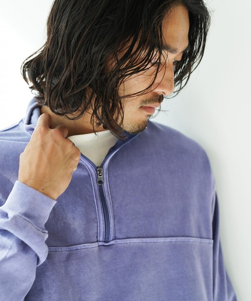 jiggys shop（ジギーズショップ）の「ピグメント加工フェードスタンドZIPスウェットトレーナー（スウェット・メンズ・チャコールグレー/ブルー/パープル・MEDIUM/LARGE/X-LARGE）」の7枚目の写真