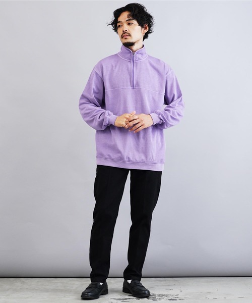 jiggys shop（ジギーズショップ）の「ピグメント加工フェードスタンドZIPスウェットトレーナー（スウェット・メンズ・チャコールグレー/ブルー/パープル・MEDIUM/LARGE/X-LARGE）」の10枚目の写真