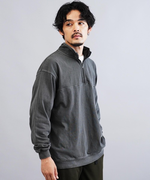 jiggys shop（ジギーズショップ）の「ピグメント加工フェードスタンドZIPスウェットトレーナー（スウェット・メンズ・チャコールグレー/ブルー/パープル・MEDIUM/LARGE/X-LARGE）」の22枚目の写真