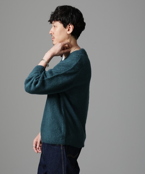 NANO universe(ナノユニバース)の「モヘヤブレンド起毛Vネックニット(ニット/セーター・メンズ・オフホワイト/ダークグリーン・M/L)」の20枚目の写真