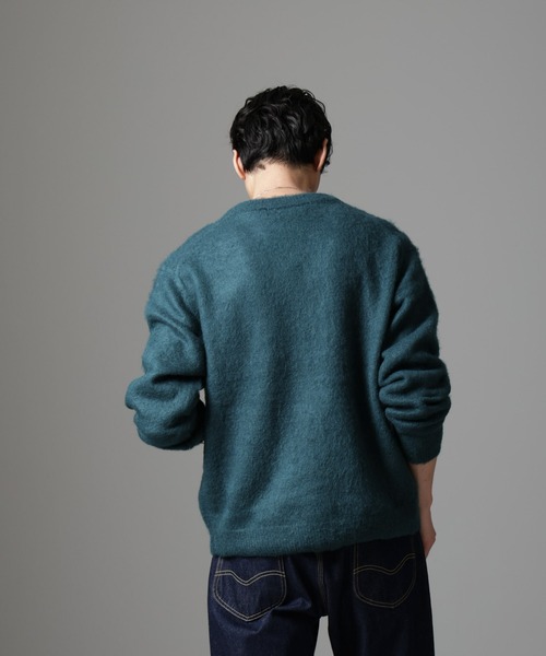 NANO universe(ナノユニバース)の「モヘヤブレンド起毛Vネックニット(ニット/セーター・メンズ・オフホワイト/ダークグリーン・M/L)」の10枚目の写真