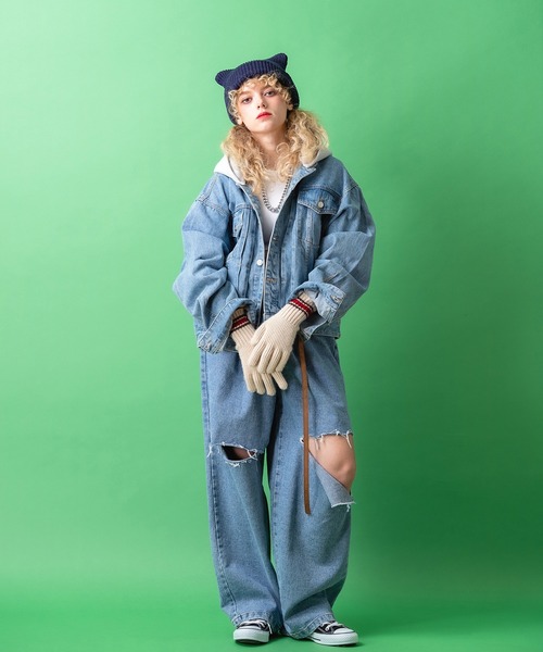 an meets zakka（アンミツザッカ）の「an meets zakka チルデンラインニット手袋 / グローブ レディース メンズ ユニセックス 配色 リブ編み スマホ対応（手袋・レディース・ブラウン/レッド/グレー/ブラック/アイボリー・ONESIZE）」の8枚目の写真