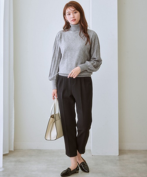 7days Life Styling（セブンデイズライフスタイリング）の「【裏微起毛】ウール調テーパードパンツ（スラックス・レディース・グレー/ブラック系/ブラウン系/ブラック・S/M/L/LL/3L）」の5枚目の写真