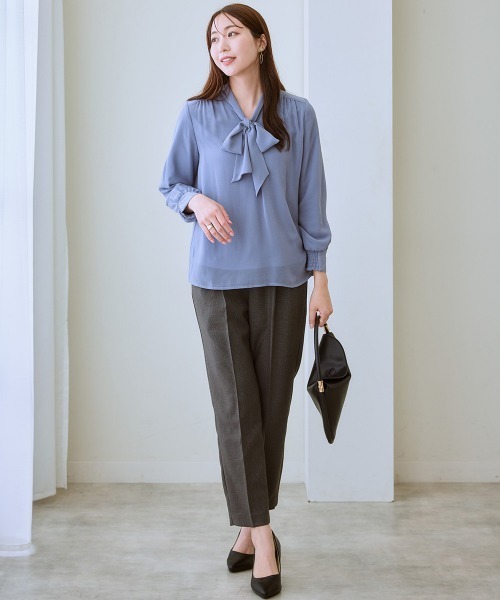 7days Life Styling（セブンデイズライフスタイリング）の「【裏微起毛】ウール調テーパードパンツ（スラックス・レディース・グレー/ブラック系/ブラウン系/ブラック・S/M/L/LL/3L）」の15枚目の写真