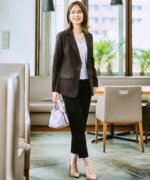 7days Life Styling（セブンデイズライフスタイリング）の「【裏微起毛】ウール調テーパードパンツ（スラックス・レディース・グレー/ブラック系/ブラウン系/ブラック・S/M/L/LL/3L）」の7枚目の写真