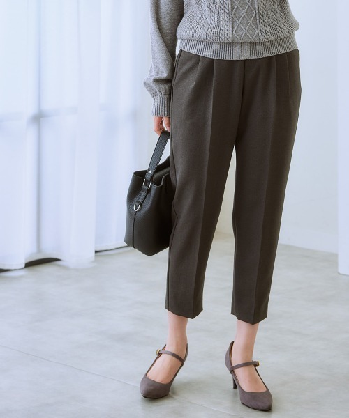 7days Life Styling（セブンデイズライフスタイリング）の「【裏微起毛】ウール調テーパードパンツ（スラックス・レディース・グレー/ブラック系/ブラウン系/ブラック・S/M/L/LL/3L）」の10枚目の写真
