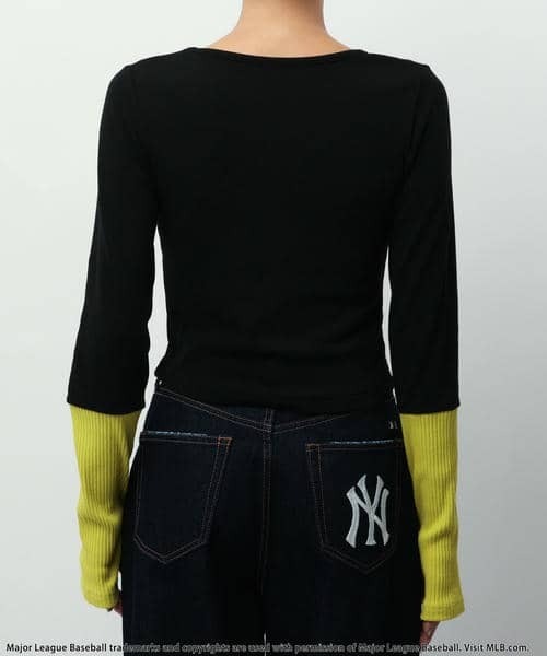 BACK TO THE FIELD（バック トゥー ザ フィールド）の「【MLB】カラーブロックショートトップス（Tシャツ/カットソー・レディース・オフホワイト/グレー/ブラック・FREE）」の17枚目の写真