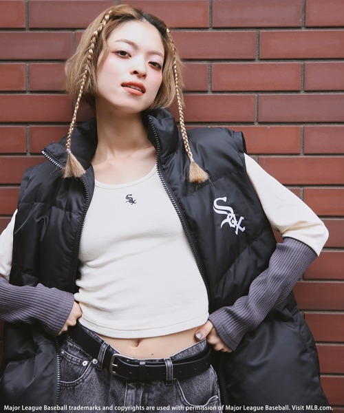 tシャツ 「MLB」カラーブロックショートトップス レディース MLB】カラーブロックショートトップス BACK TO THE FIELD