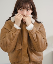 Birthday room | 襟ボアレザージャケット / boa liner fake leather blouson(ブルゾン)
