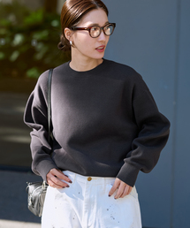 FRAMeWORK コットン接結CNニット ブラック FRAMeWORK（フレームワーク）の「コットン接結CNニット（ニット