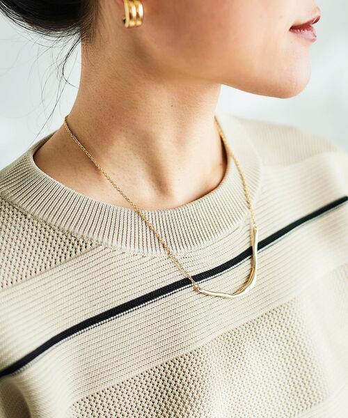le.coeur blanc（ルクールブラン）の「ニュアンスバーネックレス（ネックレス・レディース・ゴールド/シルバー・FREE）」の2枚目の写真