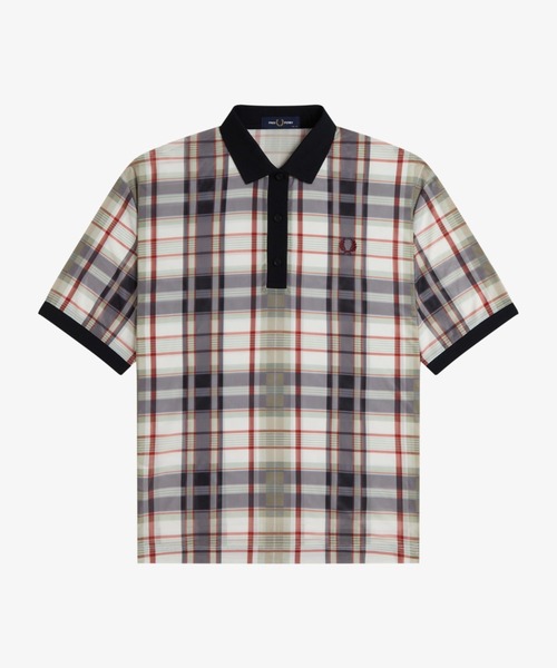 フレッドペリー　ＦＲＥＤ　ＰＥＲＲＹ　チェック　 ポロシャツ Half Zip Check Shirt(M 560：ECRU): | FRED PERRY JAPAN