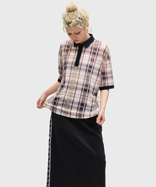 セール】Check Print Mesh Polo Shirt／チェックプリント