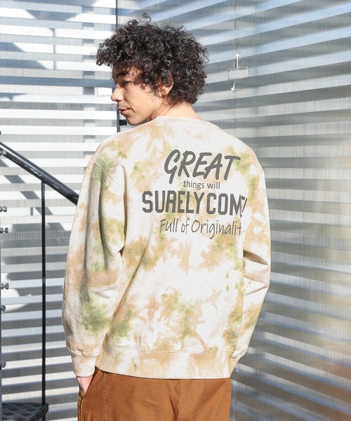 BAYFLOW（ベイフロー）の「タイダイスウェットプルオーバー（スウェット・メンズ・ブラック/ベージュ/ブルー・MEDIUM/LARGE）」の2枚目の写真