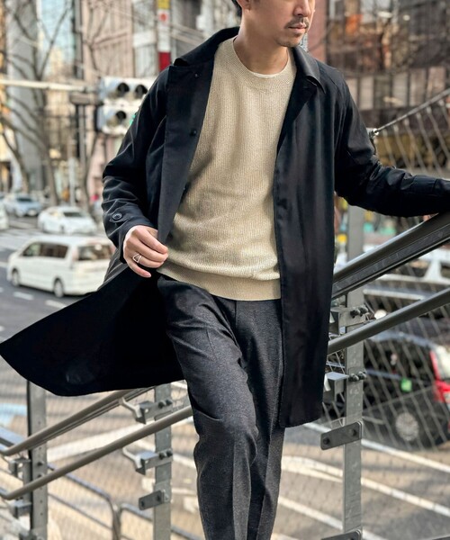 TAION（タイオン）の「【TAION/タイオン】《ビジカジ対応》別注ステンカラーコート 25SS（ステンカラーコート・メンズ・ブラック/ダークネイビー/ベージュ・XL/L/M/S）」の12枚目の写真