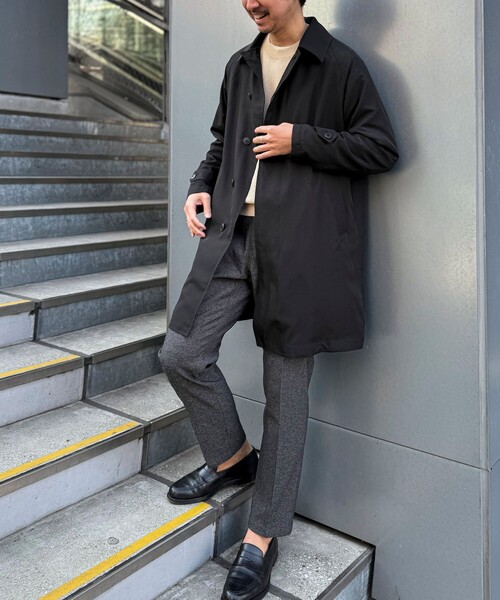 TAION（タイオン）の「【TAION/タイオン】《ビジカジ対応》別注ステンカラーコート 25SS（ステンカラーコート・メンズ・ブラック/ダークネイビー/ベージュ・XL/L/M/S）」の4枚目の写真