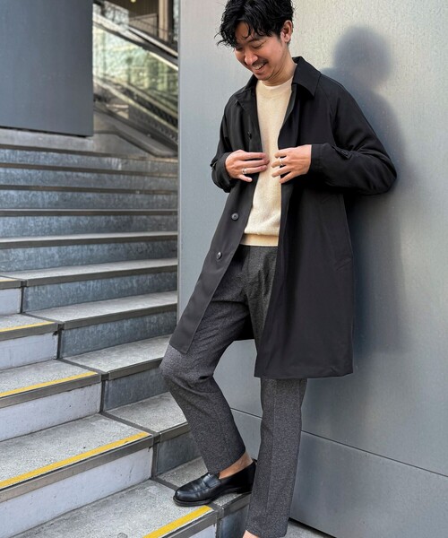 TAION（タイオン）の「【TAION/タイオン】《ビジカジ対応》別注ステンカラーコート 25SS（ステンカラーコート・メンズ・ブラック/ダークネイビー/ベージュ・XL/L/M/S）」の5枚目の写真