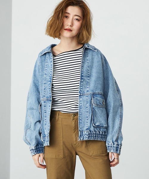 SOMETHING（サムシング）の「SOMETHING デニムブルゾン（その他アウター・レディース・ライトインディゴブルー/ブルー・FREE）」の7枚目の写真