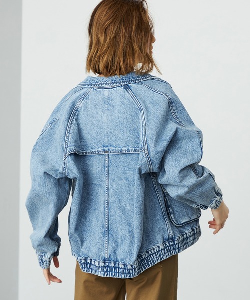 SOMETHING（サムシング）の「SOMETHING デニムブルゾン（その他アウター・レディース・ライトインディゴブルー/ブルー・FREE）」の10枚目の写真
