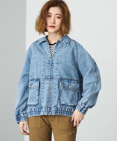 SOMETHING（サムシング）の「SOMETHING デニムブルゾン（その他アウター・レディース・ライトインディゴブルー/ブルー・FREE）」の11枚目の写真