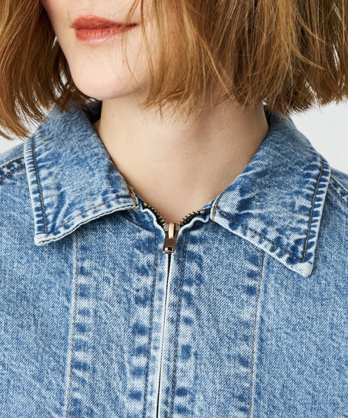 SOMETHING（サムシング）の「SOMETHING デニムブルゾン（その他アウター・レディース・ライトインディゴブルー/ブルー・FREE）」の12枚目の写真