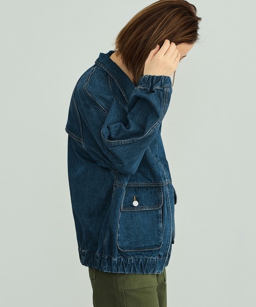 SOMETHING（サムシング）の「SOMETHING デニムブルゾン（その他アウター・レディース・ライトインディゴブルー/ブルー・FREE）」の17枚目の写真