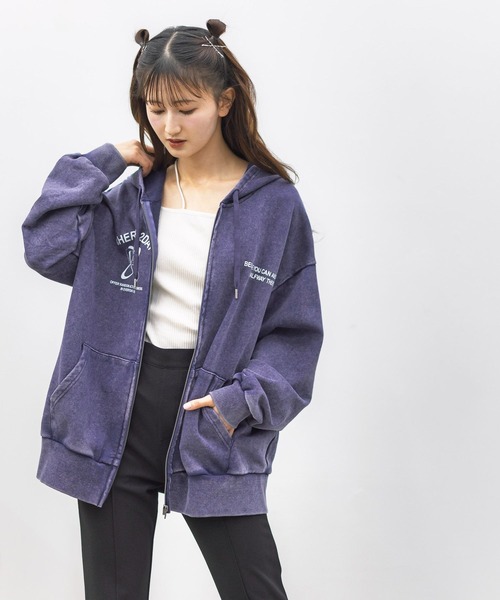 GLOBAL WORK(グローバルワーク)の「グラフィックZIPパーカー/AND YUA ANY/291949(パーカー・キッズ・ブラック/ネイビー・FREE)」の1枚目の写真