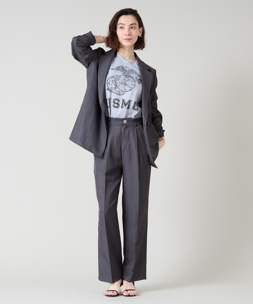 Liesse（リエス）の「ワイドストレートパンツ（その他パンツ・レディース・ライトベージュ/チャコールグレー・2/3）」の11枚目の写真