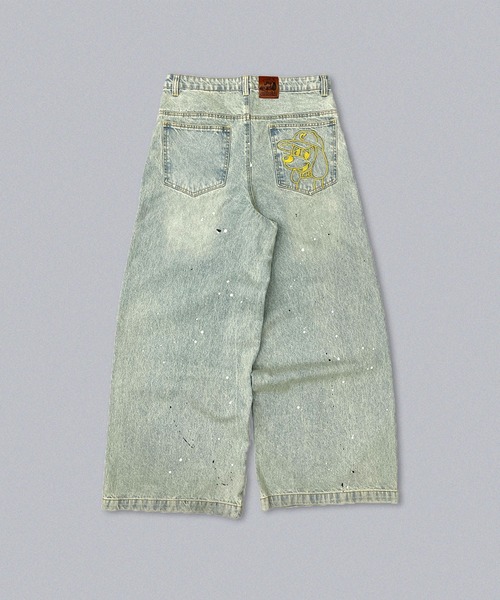 centimeter(センチメーター)の「Ruler paint baggy denim(デニムパンツ・メンズ・ライトインディゴブルー/インディゴブルー/ダークブラウン・MEDIUM/LARGE/X-LARGE)」の1枚目の写真