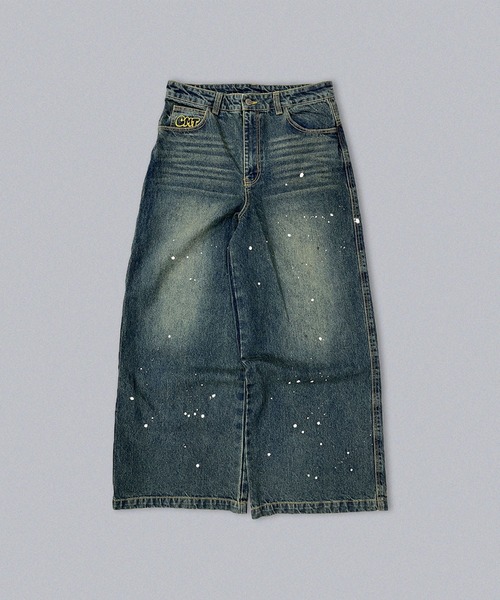 centimeter(センチメーター)の「Ruler paint baggy denim(デニムパンツ・メンズ・ライトインディゴブルー/インディゴブルー/ダークブラウン・MEDIUM/LARGE/X-LARGE)」の5枚目の写真