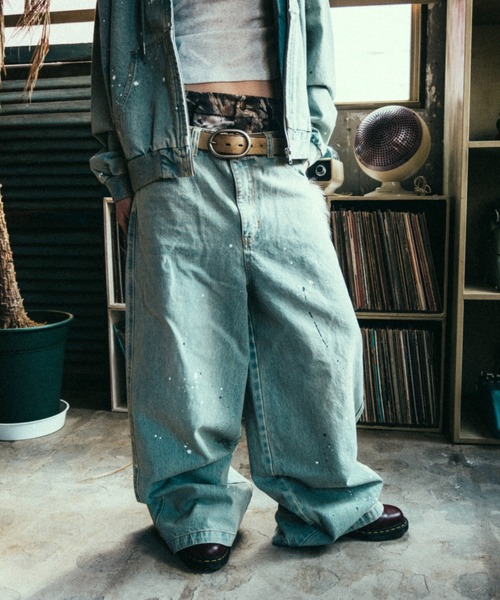 centimeter(センチメーター)の「Ruler paint baggy denim(デニムパンツ・メンズ・ライトインディゴブルー/インディゴブルー/ダークブラウン・MEDIUM/LARGE/X-LARGE)」の16枚目の写真