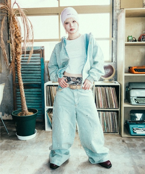 centimeter(センチメーター)の「Ruler paint baggy denim(デニムパンツ・メンズ・ライトインディゴブルー/インディゴブルー/ダークブラウン・MEDIUM/LARGE/X-LARGE)」の9枚目の写真